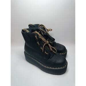 Size 8 - Dr. Martens Women's Sinclair Hi Max Boots Platform Retro Black Pisa Zip
